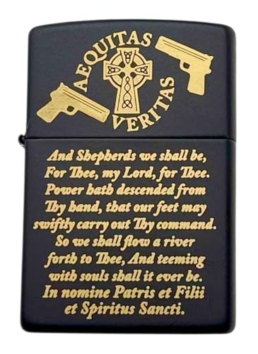 Boondock Saints Family Prayer - Engraved Classsic Windproof Zippo Lighter (Matt Black)