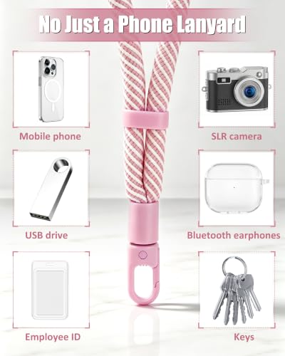 Image of VVAAGG Phone Lanyard, Phone Wrist Strap for Case, Hand Wrist Strap 2 Pack | Adjustable Cell Phone Lanyard, Self-Locking 2-Color Braided Phone Strap, Anti-Lost Wristlet Lanyard with Tether Tabs