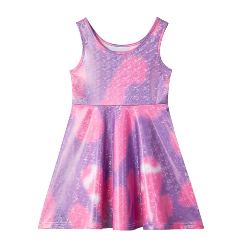 KISSOURBABY Girl's Summer Dresses Sleeveless Swing Midi Casual Sundress Glittery2