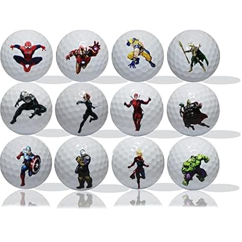 GBM Superhero Golf Balls - Set of 12 White Imprinted Fun Golf Balls for Outings, Dad Gifts, & Special Occasions Cover