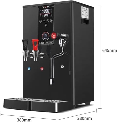 Commercial Electric Milk Frother, Professional Steam Stainless Steel with LED Control, High Temp Protection for Coffee, Milk, Bubble Tea,Black