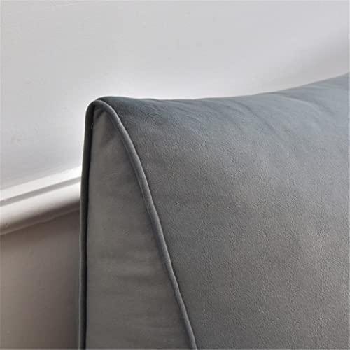 Reading & Bed Rest Pillows Velvet Triangular Cushion Pp Cotton Filled Backrest Lumbar Back Support Upholstered Daybed Sit Up Reading Pillows For Daybed,Grey,70 * 45 * 25Cm #TOP4