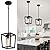 TOULMJ 2 Pack Black Pendant Lights Kitchen Island, Modern Lantern Pendant Light Fixtures, Farmhouse Kitchen Island Lighting Hanging Ceiling Light Fixture for Hallway Dining Room, UL-Listed