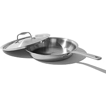 Made In Cookware - 10-Inch Stainless Steel Frying Pan With Lid - 5 Ply Stainless Clad - Professional Cookware - Crafted in Italy - Induction Compatible