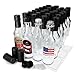 Hot Sauce Woozy Bottles Empty 5 Oz Complete Sets of Premium Commercial Grade Clear Glass Dasher Bottle with Shrink Capsule, Leak Proof Screw Cap, Snap On Orifice Reducer Dripper Insert (Black 30 Sets)