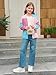Haloumoning Girls Color Block Cardigan Sweaters Kids Chunky Open Front Knitted Sweater 5-14 Years Light Pink
