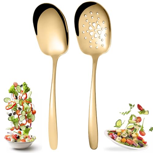 Tomuvpzn Edelstahl Salatbesteck Set, 2-teilig