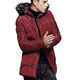 Tosonse Abrigo Parka Invierno De Los Hombres De Mediana Longitud Chaqueta De Aviador con Capucha Chaqueta Acolchada De Algodón Puro De Color Grueso