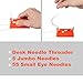 Desk Needle Threader with 5 Jumbo Needles 55 Small Eye Needles - Automatic Hand Needle Threader with case DIY hand Sewing tools