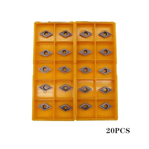 Zouzmin Wendeschneidplatte DCMT21.51 DCMT070204 Außendrehwerkzeughalter 0.84 cm, 0.95 cm, 1.27 cm, 1.58 cm SDJCR07 Drehwerkzeuge (20 Stück DCMT070204 grau)