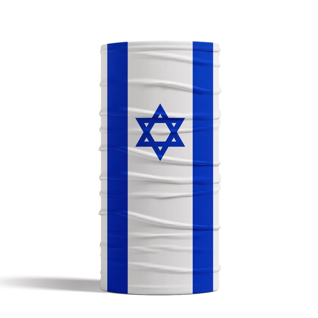 FUXIU Israeli Flags Scarf Bandana Face Cover Dustproof Headscarf for Women Men, Israel National Flags Neck Scarf Outdoor Use