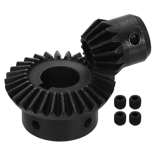 Image of uxcell 2Pcs Tapered Bevel Gears Set, 1.5 Mod 1:2 (15T /30T) Harden Steel Straight Bevel Gear, 90 Degree Steering Motor Gears, (10 /16mm Shaft Hole with Keyway)