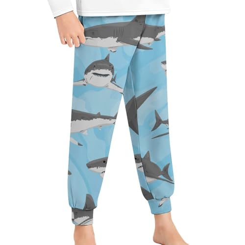 Cartoon Style Great White SharkChildren's Home Pajamas, Simple And Versatile, Suitable for Daily Wear160CM