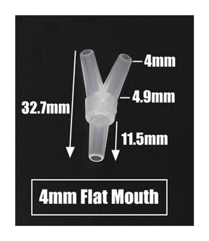 10 sztuk 2.4/3.2/3.5/3.8/4/4.5/4.8/6.4mm trójniki typu Y złącza PP plastikowe Pagoda stawy akwarium armatura pompa powietrza złącze węża równe Dia(4mm Flat Mouth)
