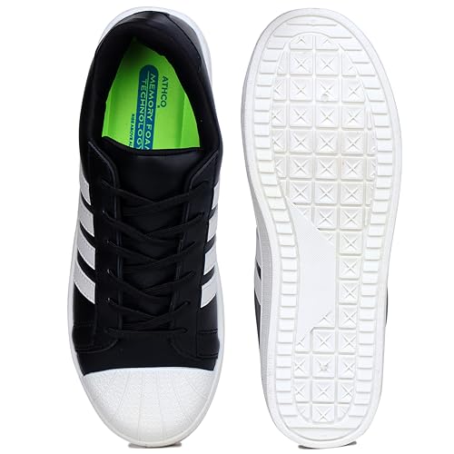 Image of ATHCO mens U-star Sneaker|Memory Foam Comfort|Laceup|Casual Shoes for Men|Soft Trendy Shoes For men|Fashion Sneaker|Genz|Millennials|Alpha|Footwear|Lightweight|EasyCare|Comfortable|Dailyuse|Extrasoft|SlipResistant|Durable|EasyCare|Shoes For Men's & Boy's
