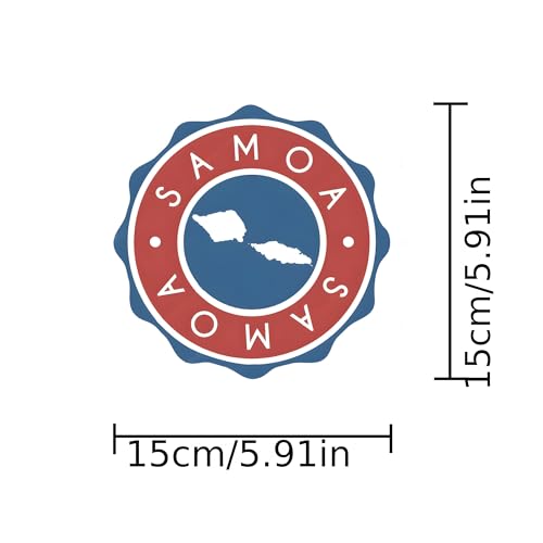 2-Pack Holographic Samoa Flag Car Decals, Vibrant Vinyl Stickers for Unique Vehicle Decor, Durable and Weatherproof, Perfect for Cars, Trucks, and Motorcycles, 5.91 x 5.91 Inches