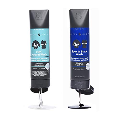 Rufus & Coco Natural Dark Dog Shampoo and Conditioner | Sulfate & Paraben Free | pH balanced, Hypoallergenic Fresh Fragrance | Color Enhancing for Dark Coats | Safe for Cats and Dogs