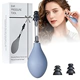 HillDog Migraine and Headache Relief Tinnitus Products, Ear Pressure Relief Suction Device,Airplane Ear Pressure Relief Inner Ear Equalization Tool,Reduces Tension with 3 Sizes Earplugs-Grey