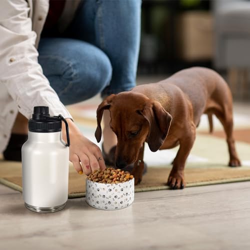 AGH Garrafa de Água de 32 Onças, Garrafa de Água Portátil para Cães com Tigela Removível para Alimen