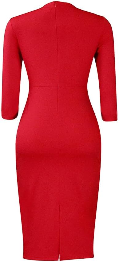Midi Dress for Women Elegance Church Dresses Office Work Bodycon Pencil Dress Casual Spring and Autumn Business Outfits - Image 4