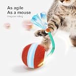 Jkanti Interactive Cat Toys for Indoor Cats,The 3rd Generation Agile Moving Cat Ball with Elastic Mesh Tail,Automatic Kitten Toys for Bored Indoor Adult Cats,Motion Activated (Green) - Image 2