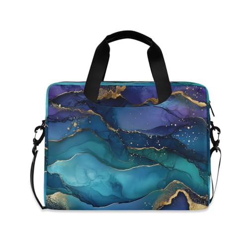 Maletín para portátil con estampado azul y dorado, 13-15.6 pulg miniatura 1
