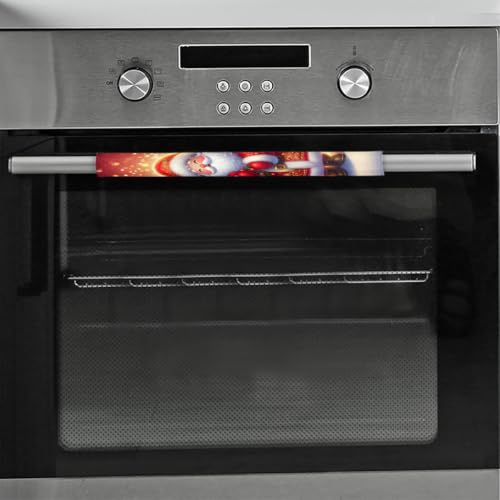Image of Christmas Refrigerator Door Handle Covers Set of 2 Fridge Door Handle Decor | Xmas Santa Claus Washable Dishwasher Mocrowave Oven Protector Handle Cover Keep Your Kitchen Appliance Clean