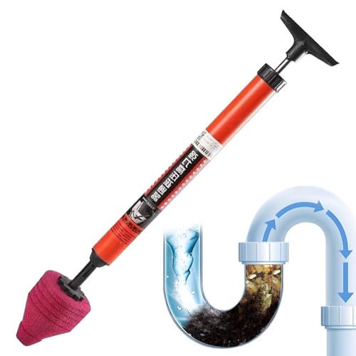 Desatascador de inodoro resistente, juego de émbolo de aire de alta presión, removedor de obstrucciones de drenaje de aire con presión de 120 PSI, herramienta de fontanería para desbloquear inodoros y