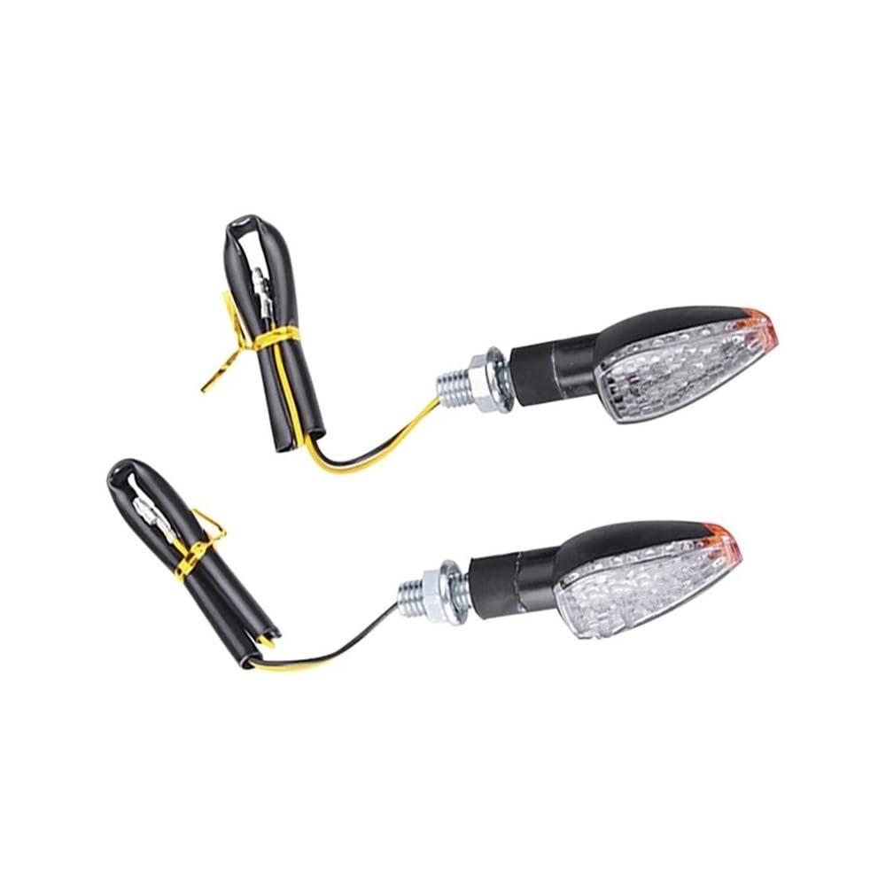 Intermitentes de moto universales con luces ámbar y tulipas transparentes pack de 2 7