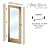 Frosted Glass Interior Door - Pine Trees - 3D Enhanced Clear - Trees - 24" x 84" - Knob on Left - Pull Open - Maple