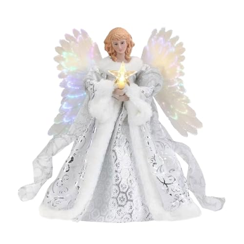 Susiodeu Angel Christmas Tree Topper LED Light Pendant Resin, A
