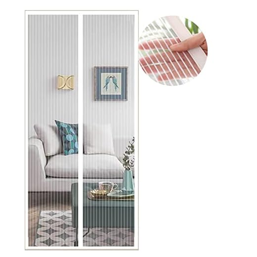 Zanzariera Magnetica per Porte, Zanzariera 160x240 cm, Bianca Zanzariere Porte Chiusura Automatica, Facile da Installare, per Porta Finestra Balcone Soggiorno