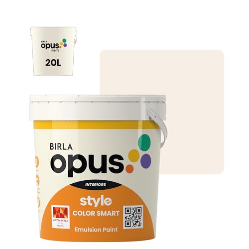 Image of Birla Opus Style Color Smart Premium Interior Emulsion Paint-20L, Ole Colour, Smooth Matt Finish-Superior Coverage, Washable, Non Chalking-For Bedroom, Living Room, Office|Get 10% More Free