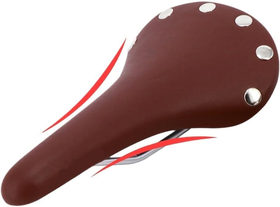 PVC Leather Bicycle Saddle Nostalgic Style Road Bike MTB Soft Saddle Front Seat Steel Rail Rivet Durable Bicycle Parts