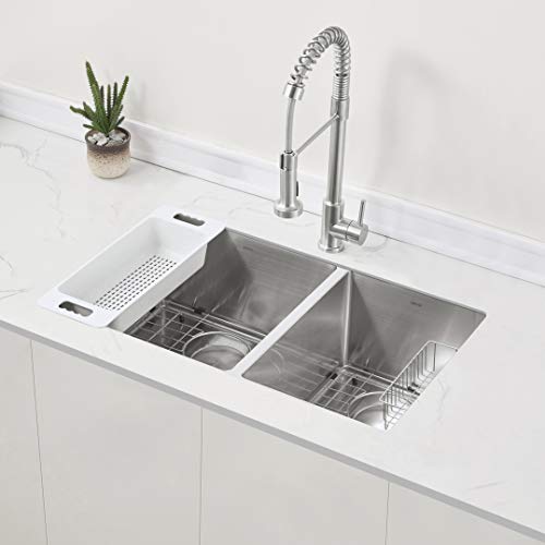 Zuhne 32-Inch Stainless Steel Undermount Kitchen Sink Double Bowl 16 Gauge (60/40) #TOP1