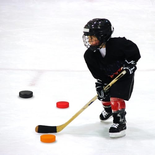 12 Pcs Foam Hockey Pucks, Colorful Rubber Street Hockey Puck Mini Knee Hockey Balls for Indoor Practice Sports Hockey Supplies for Kids Adults, Diameter 3", Thickness 1" - 4