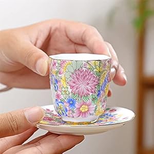 Theekopjes Bloemen thee beker set met schotel creatieve kleur glazuur Chinese theekopje schattige bloemen kleine kop…