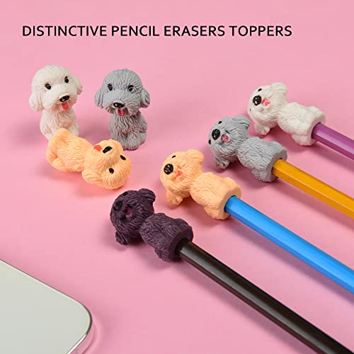 24 Pcs Animal Pencil Erasers Toppers,Pencil Top Erasers,3D Cute Dog Cap Easters Desk Pet Erasers For Kids #TOP2
