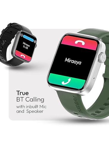 Image of NUMBER Dialfit Pro Max Bluetooth Calling Smart Watch, 1.91 inch Large Edge-to-Edge Display, Always On, 600 Nits Brightness,Heart Rate, Blood Pressure, SPO2, IP68, 7 Days Battery, Metallic Body (Green)