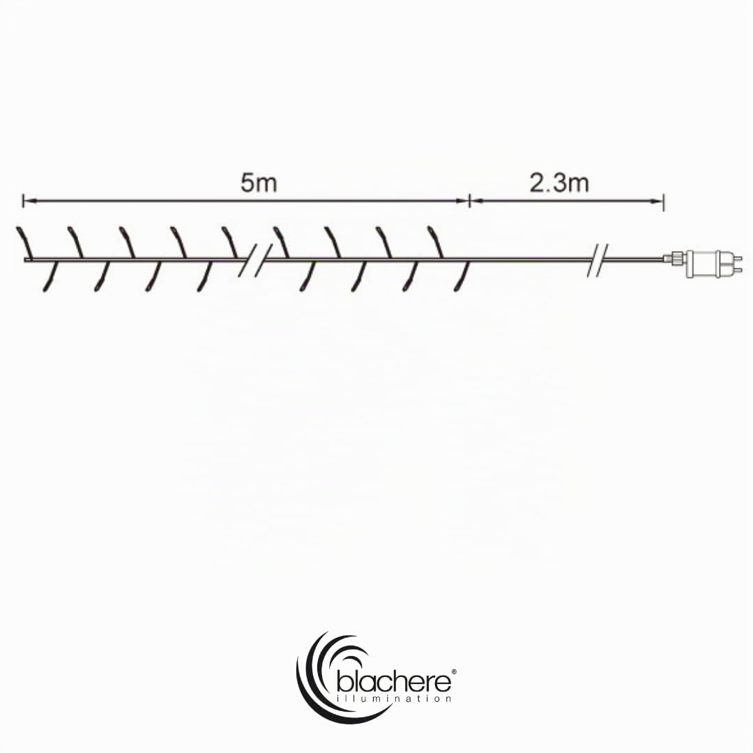 LEALIGHT blachere illumination Guirlande lumineuse de Noël - 5m - Blanc chaud - 500 LED en grappe