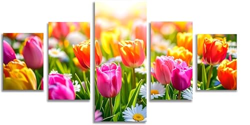Diamond Painting pour Adulte Tulipe | Kit Broderie Diamant Complet Mer de Fleurs 100x60cm F756