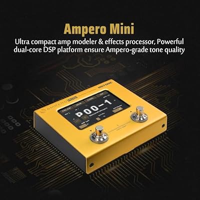 HOTONE Multi Effects Processor Pedal Guitar Bass Amp Modeling IR Cabinets Simulation Multi LanguageStereo OTG USB Audio Interface Ampero Mini MP-50 (Include 10 PCS Additional Footswitch Toppers)