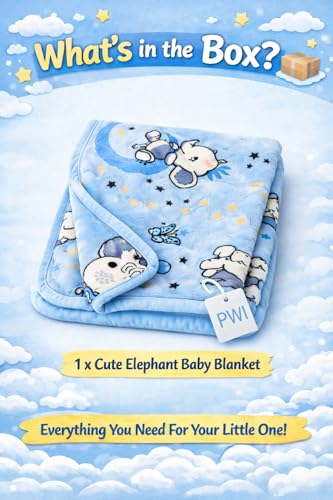 Image of PWI Baby Sheet for Summer | Lightweight Soft Blanket for Babies (0-2 Years) | Breathable & Skin-Friendly | 30 x 40 Inches | Blue Cartoon Print