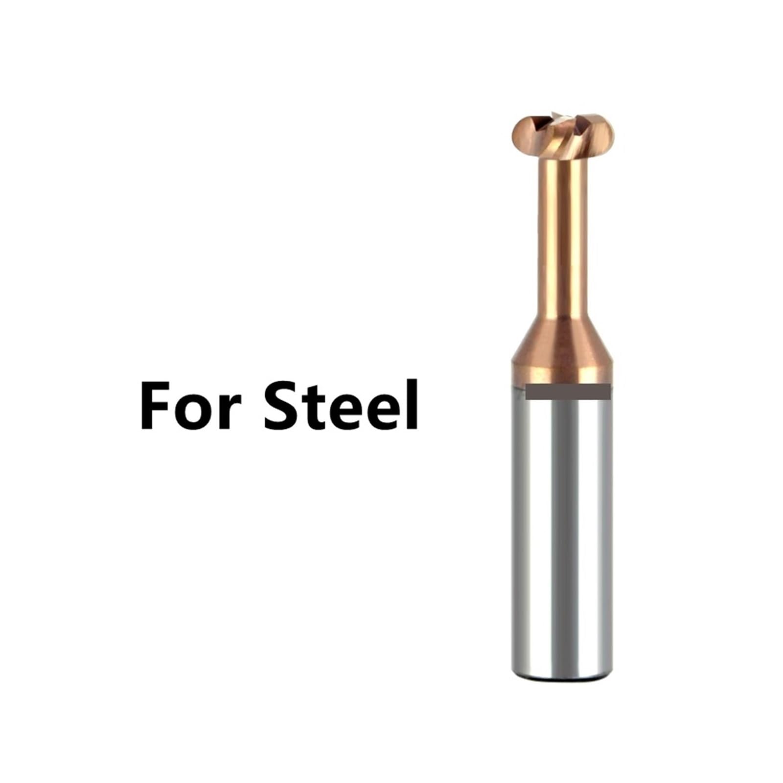 Fraiseà rainure en T rayon d'angle Fraise à rainurer en T, profil concave, outil CNC R0.5/0.75/1/2/3/4/5, usinage acier/aluminium(For Steel,D4xR1x2Hx50L)