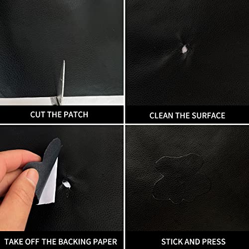 Shagoom Leather Repair Patch, 17X79 Inch Self Adhesive Waterproof, Diy Large Patches For Couches, Furniture, Kitchen Cabinets, Wall (Black) #TOP5