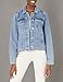 PAIGE womens Rowan With Raw Hem Softest Light Weight Relaxed Fit in Peral Blue denim jacket, Peral Blue, Medium US