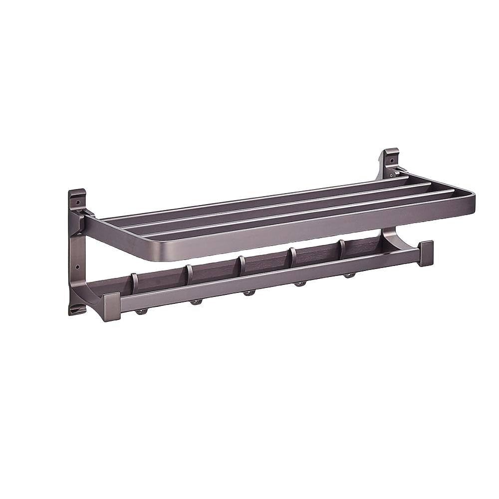 Porte-serviettes gris pistolet en aluminium chic pour salle de bain