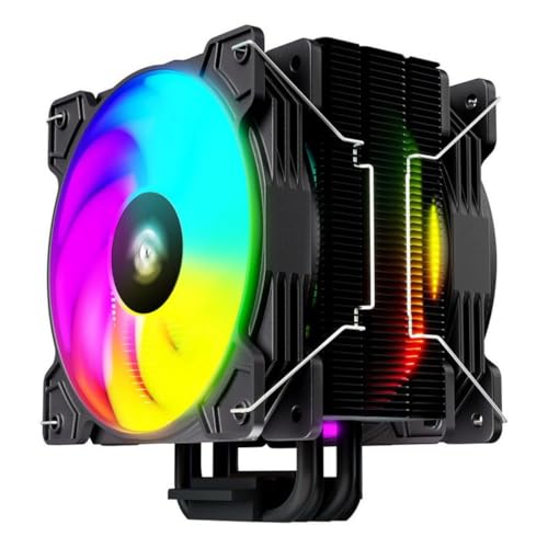 Tempest Disipador PC ARGB, 2 Ventiladores de 120mm, Intel y AMD, Silencioso, TDP 160W, Base Cobre CU1020, Ventilador PC Gaming Negro