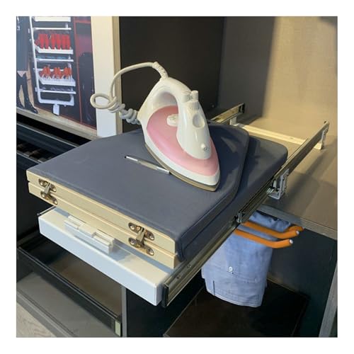 Retractable Ironing Board,Install in Wardrobe Pull-out Ironing Board,Folding Ironing Board Space Saving, for Wardrobe Cloakroom Home Apartment(No Ironing Machine Included)(Color 1)