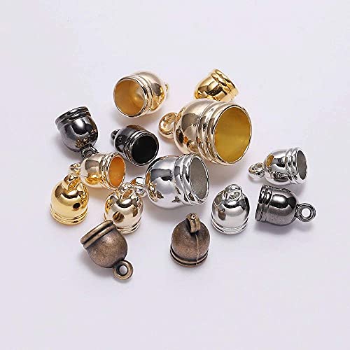 Image of Diy Crafts 15817 End Tip Tassel Caps Beads Cap End Cap Bead Looms for Jewelry Making Findings Diy Handmade Accessories Supplies, 8 X 13mm (Multicolor)
